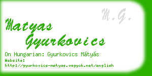 matyas gyurkovics business card