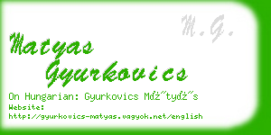 matyas gyurkovics business card